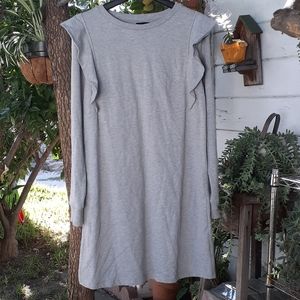 Who What Wear Sweater Fleece Dress M Ruffle Accent